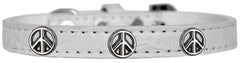 Peace Sign Widget Croc Dog Collar Size