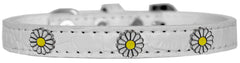 White Daisy Widget Croc Dog Collar Size