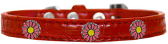 Pink Daisy Widget Croc Dog Collar Size