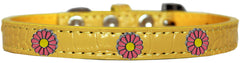 Pink Daisy Widget Croc Dog Collar Size