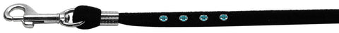 Black Velvet Leash Silver Hardware Stones