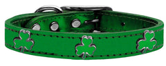 Shamrock Widget Genuine Metallic Leather Dog Collar