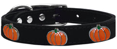 Pumpkin Widget Genuine Leather Dog Collar