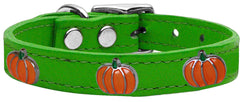 Pumpkin Widget Genuine Leather Dog Collar