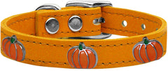 Pumpkin Widget Genuine Leather Dog Collar