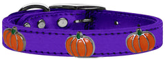 Pumpkin Widget Genuine Metallic Leather Dog Collar