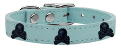 Skull Widget Genuine Leather Dog Collar