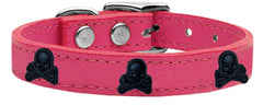 Skull Widget Genuine Leather Dog Collar