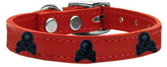 Skull Widget Genuine Leather Dog Collar