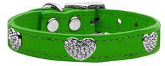 Crystal Heart Genuine Leather Dog Collar