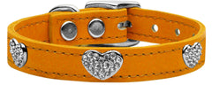 Crystal Heart Genuine Leather Dog Collar