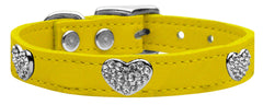 Crystal Heart Genuine Leather Dog Collar