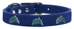 Dolphin Widget Genuine Leather Dog Collar