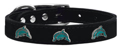 Dolphin Widget Genuine Leather Dog Collar