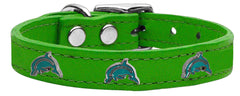 Dolphin Widget Genuine Leather Dog Collar