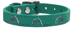 Dolphin Widget Genuine Leather Dog Collar