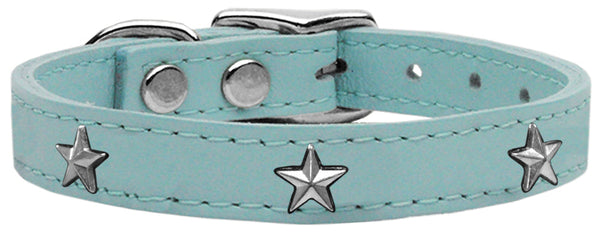 Silver Star Widget Genuine Leather Dog Collar