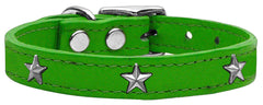 Silver Star Widget Genuine Leather Dog Collar