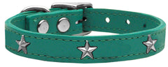 Silver Star Widget Genuine Leather Dog Collar