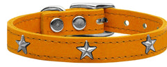 Silver Star Widget Genuine Leather Dog Collar