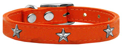 Silver Star Widget Genuine Leather Dog Collar