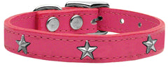 Silver Star Widget Genuine Leather Dog Collar