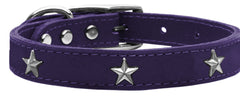 Silver Star Widget Genuine Leather Dog Collar