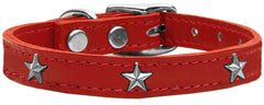 Silver Star Widget Genuine Leather Dog Collar