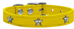 Silver Star Widget Genuine Leather Dog Collar