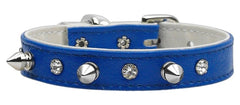 Blue "just The Basics" Crystal And Spike Collars