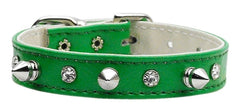 Green "just The Basics" Crystal And Spike Collars
