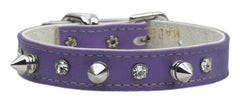 Purple "just The Basics" Crystal And Spike Collars