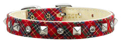 School Days Crystal And Pyramid Collars Plaid