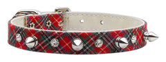 School Days Crystal And Spike Collars Plaid