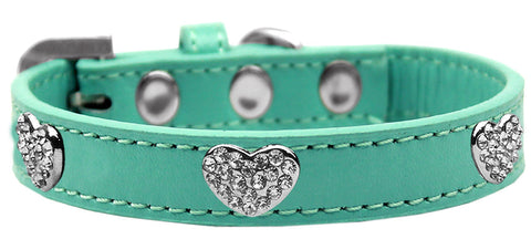 Crystal Heart Dog Collar Size