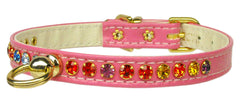 Confetti Crystal Jewelry Dog Collar - # 26 1 Row