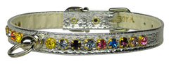 Confetti Crystal Jewelry Dog Collar - # 26 1 Row