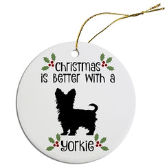 Dog Breed Specific Round Christmas Ornament