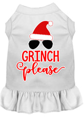 Grinch Please Screen Print Dog Dress White XXXL (20)