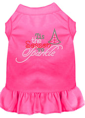 Tis the Season to Sparkle Rhinestone Dog Dress Bright Pink XXXL 