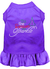 Tis the Season to Sparkle Rhinestone Dog Dress Purple XXXL 