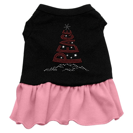 Peace Tree Rhinestone Dress Black with Pink XXXL 