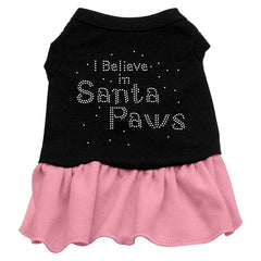 Santa Paws Rhinestone Dress Black with Pink XXXL 