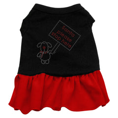 Santa Stop Here Rhinestone Dress Black with Red XXXL 