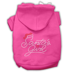 Santa's Girl Rhinestone Dog Hoodie Bright Pink XXXL(20)