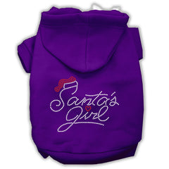 Santa's Girl Rhinestone Dog Hoodie Purple XXXL(20)