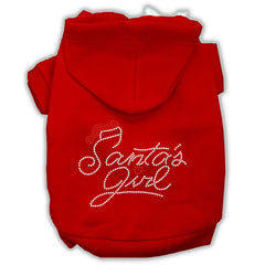 Santa's Girl Rhinestone Dog Hoodie Red XXXL(20)