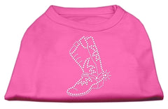 Rhinestone Boot Shirts Bright Pink XXXL
