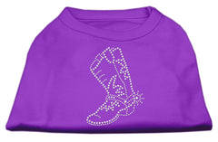 Rhinestone Boot Shirts Purple XXXL