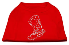 Rhinestone Boot Shirts Red XXXL